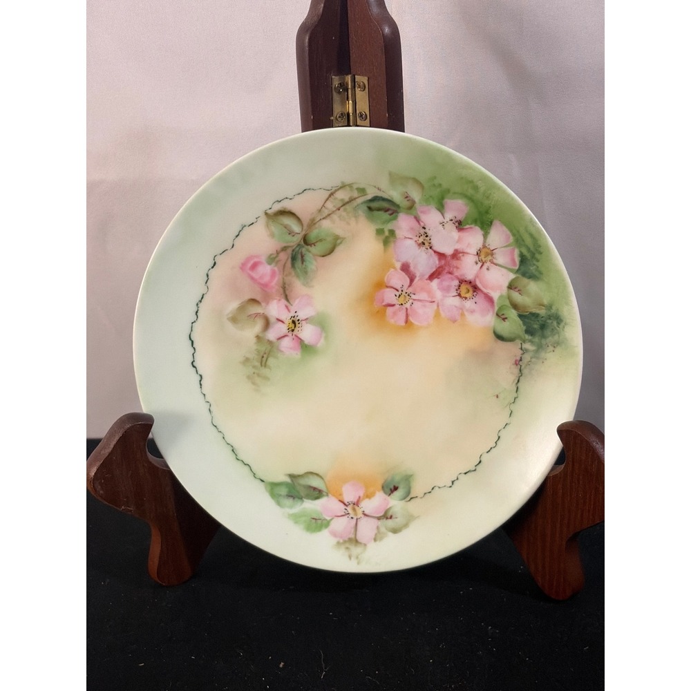 Thomas Sevres Bavaria Porcelain Plate 6.75 in Pink Excellent Hand Painted Floral